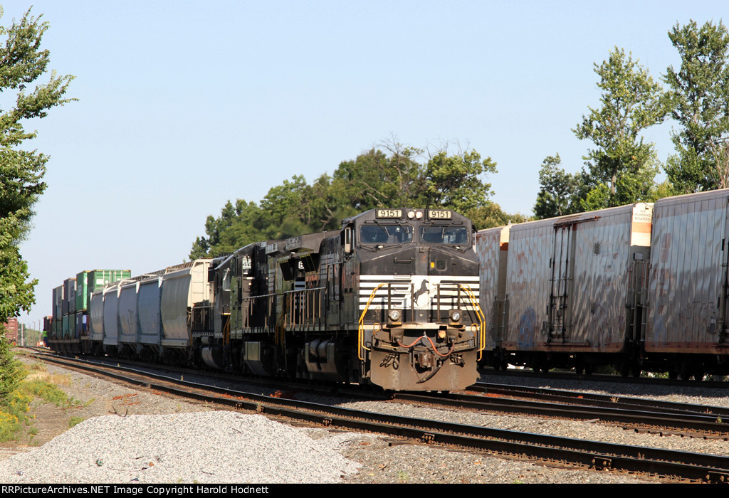 NS 9151 leads a cut of cars back towards its train (# 158)